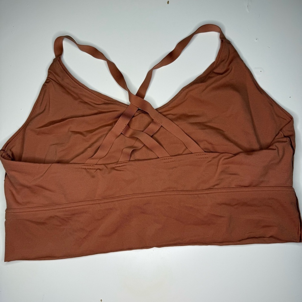 aerie Rust Brown Strappy Sports Bra - Picture 3 of 5